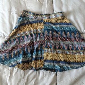 LA Hearts Colorful Patterned Skater Skirt